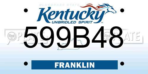 599B48 Kentucky License Plate
