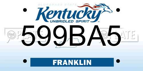 599BA5 Kentucky License Plate