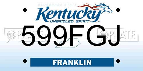 599FGJ Kentucky License Plate