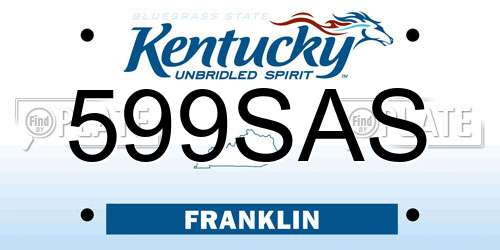 599SAS Kentucky License Plate
