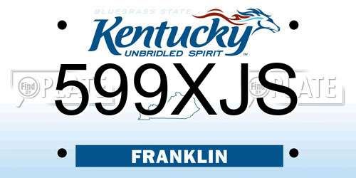 599XJS Kentucky License Plate