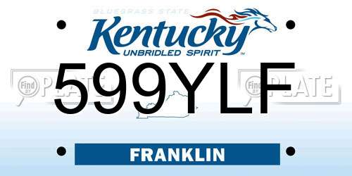 599YLF Kentucky License Plate
