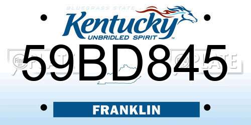 59BD845 Kentucky License Plate