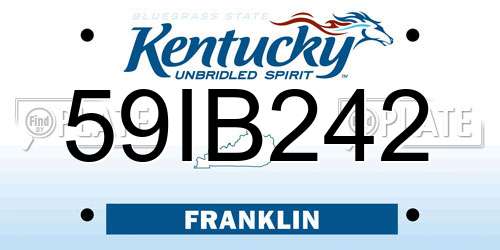 59IB242 Kentucky License Plate