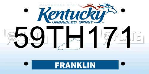 59TH171 Kentucky License Plate