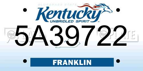 5A39722 Kentucky License Plate