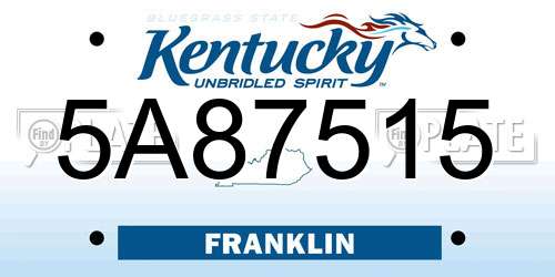 5A87515 Kentucky License Plate