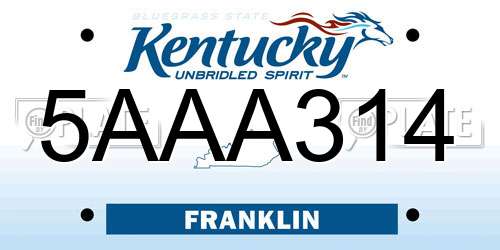 5AAA314 Kentucky License Plate