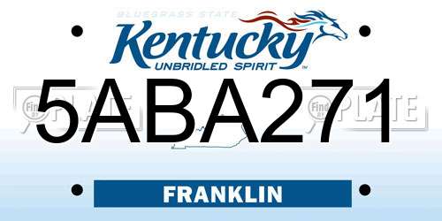 5ABA271 Kentucky License Plate