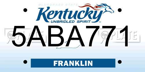 5ABA771 Kentucky License Plate