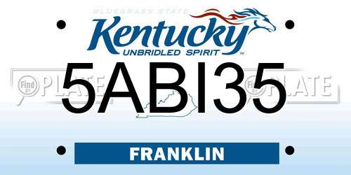 5ABI35 Kentucky License Plate