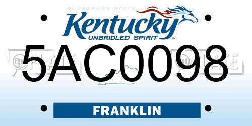 5AC0098 Kentucky License Plate