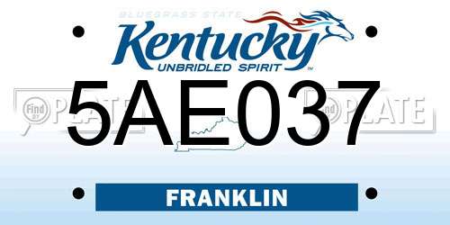 5AE037 Kentucky License Plate