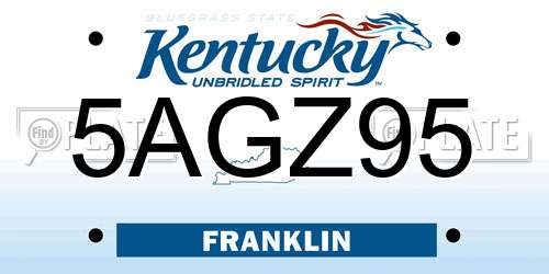 5AGZ95 Kentucky License Plate
