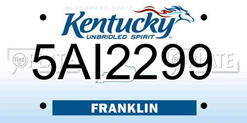5AI2299 Kentucky License Plate
