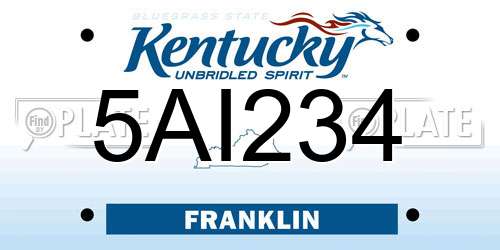 5AI234 Kentucky License Plate