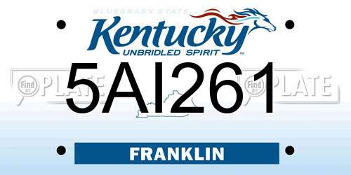 5AI261 Kentucky License Plate