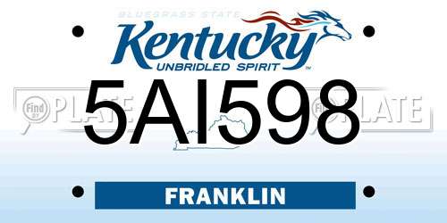 5AI598 Kentucky License Plate