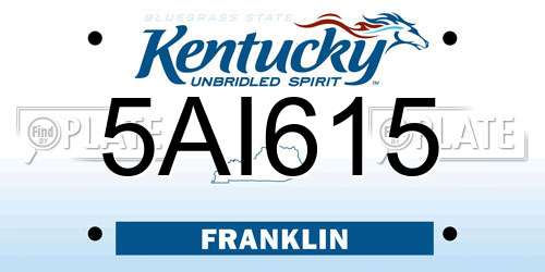 5AI615 Kentucky License Plate