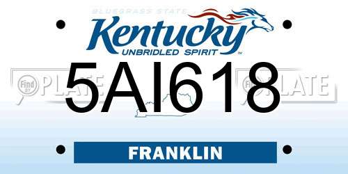 5AI618 Kentucky License Plate