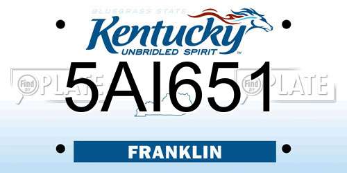 5AI651 Kentucky License Plate
