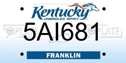 5AI681 Kentucky License Plate