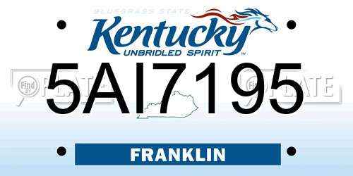 5AI7195 Kentucky License Plate