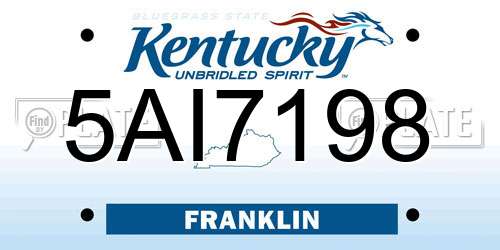 5AI7198 Kentucky License Plate