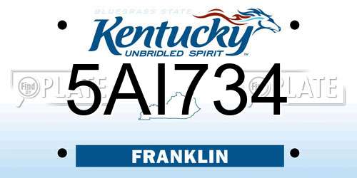 5AI734 Kentucky License Plate