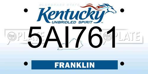 5AI761 Kentucky License Plate