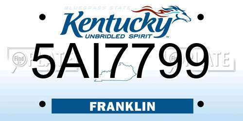 5AI7799 Kentucky License Plate