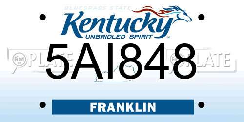 5AI848 Kentucky License Plate