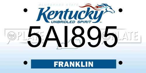 5AI895 Kentucky License Plate