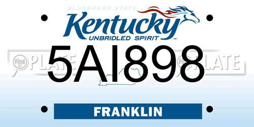 5AI898 Kentucky License Plate
