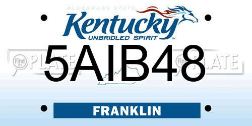 5AIB48 Kentucky License Plate