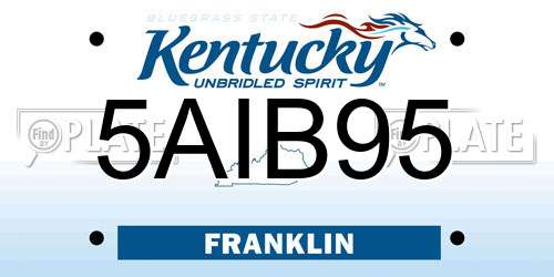 5AIB95 Kentucky License Plate