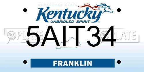 5AIT34 Kentucky License Plate