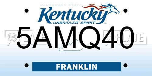 5AMQ40 Kentucky License Plate