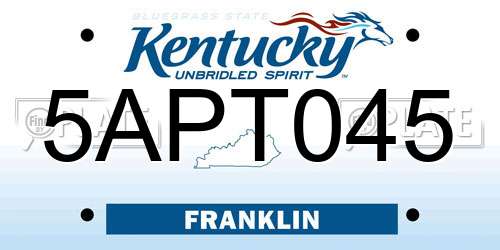 5APT045 Kentucky License Plate