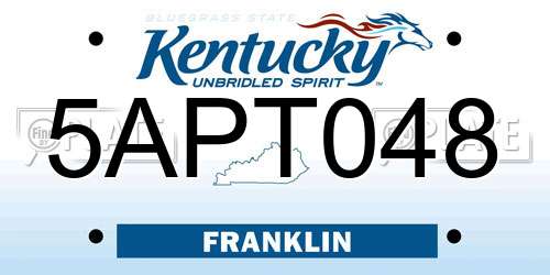 5APT048 Kentucky License Plate