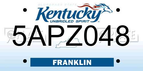 5APZ048 Kentucky License Plate