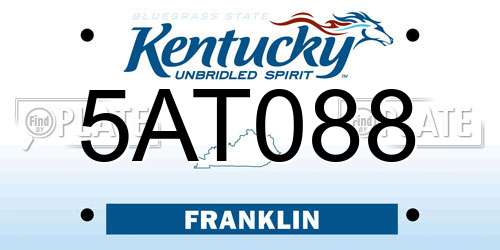 5AT088 Kentucky License Plate