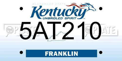 5AT210 Kentucky License Plate