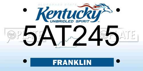 5AT245 Kentucky License Plate