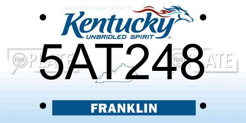 5AT248 Kentucky License Plate