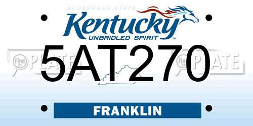 5AT270 Kentucky License Plate