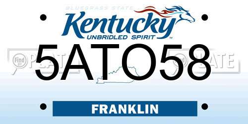 5ATO58 Kentucky License Plate