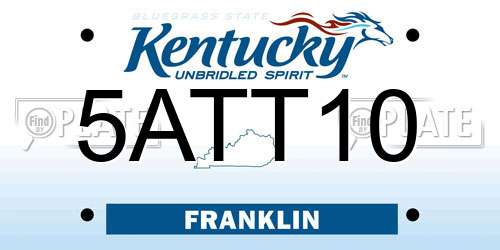 5ATT10 Kentucky License Plate