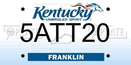 5ATT20 Kentucky License Plate