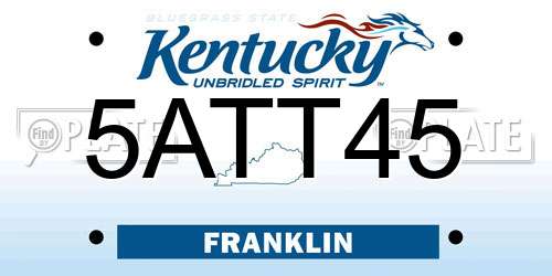 5ATT45 Kentucky License Plate